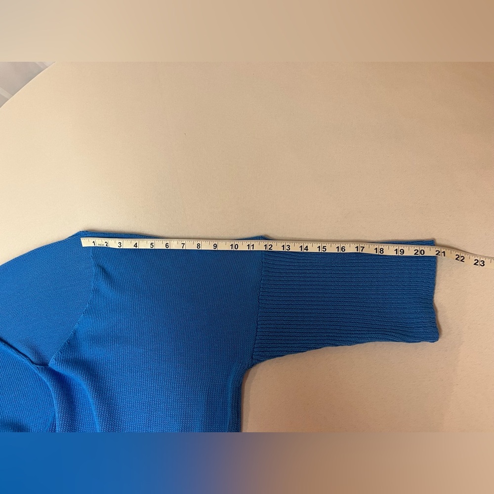2 Cozy Pullover V Neck Knit Sweaters - Medium Royal Blue and Light Grey - 4X - Picture 4 of 6